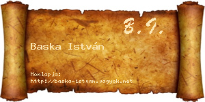 Baska István névjegykártya